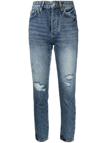 High-Rise Distressed Skinny Jeans