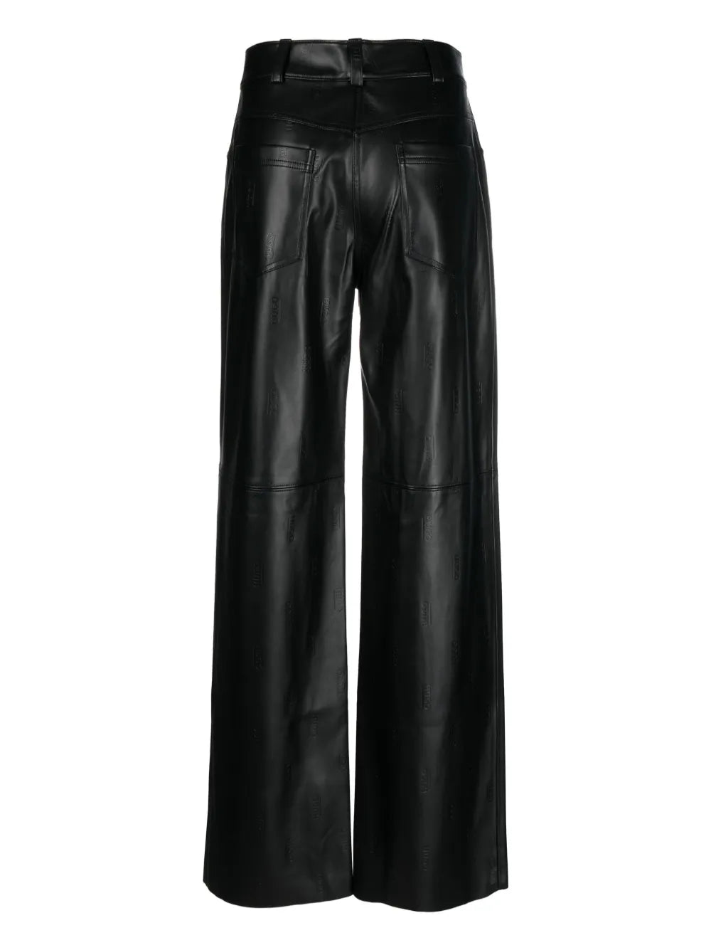 Wide-Leg Patent Straight Trousers