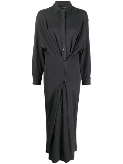 Hook-Eye Midi Shirtdress