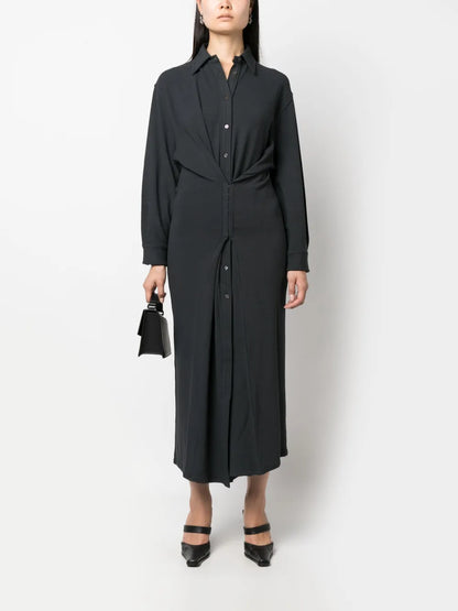 Hook-Eye Midi Shirtdress