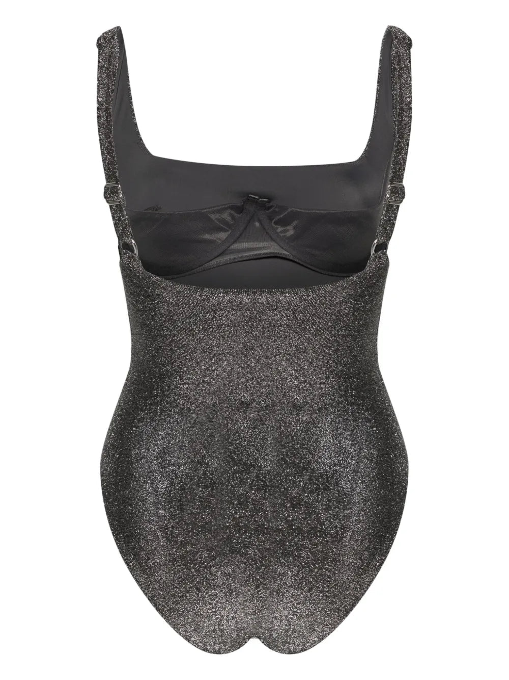 Square-Neck Glitter Swimsuit