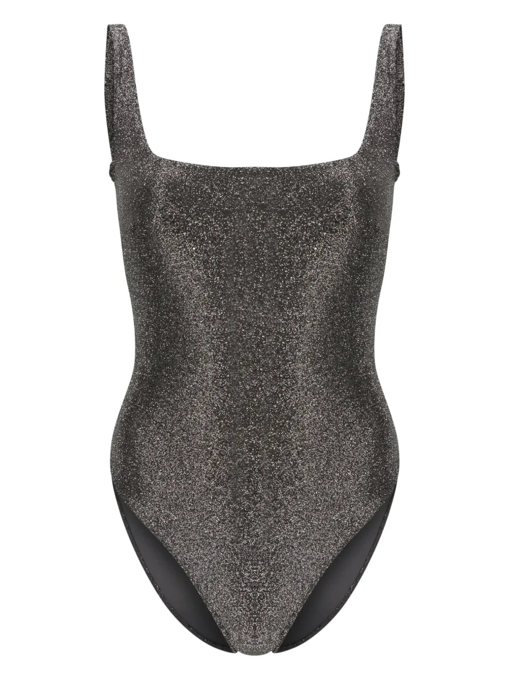 Square-Neck Glitter Swimsuit