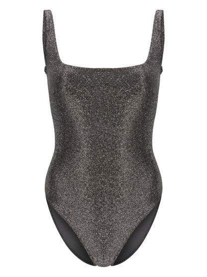 Square-Neck Glitter Swimsuit