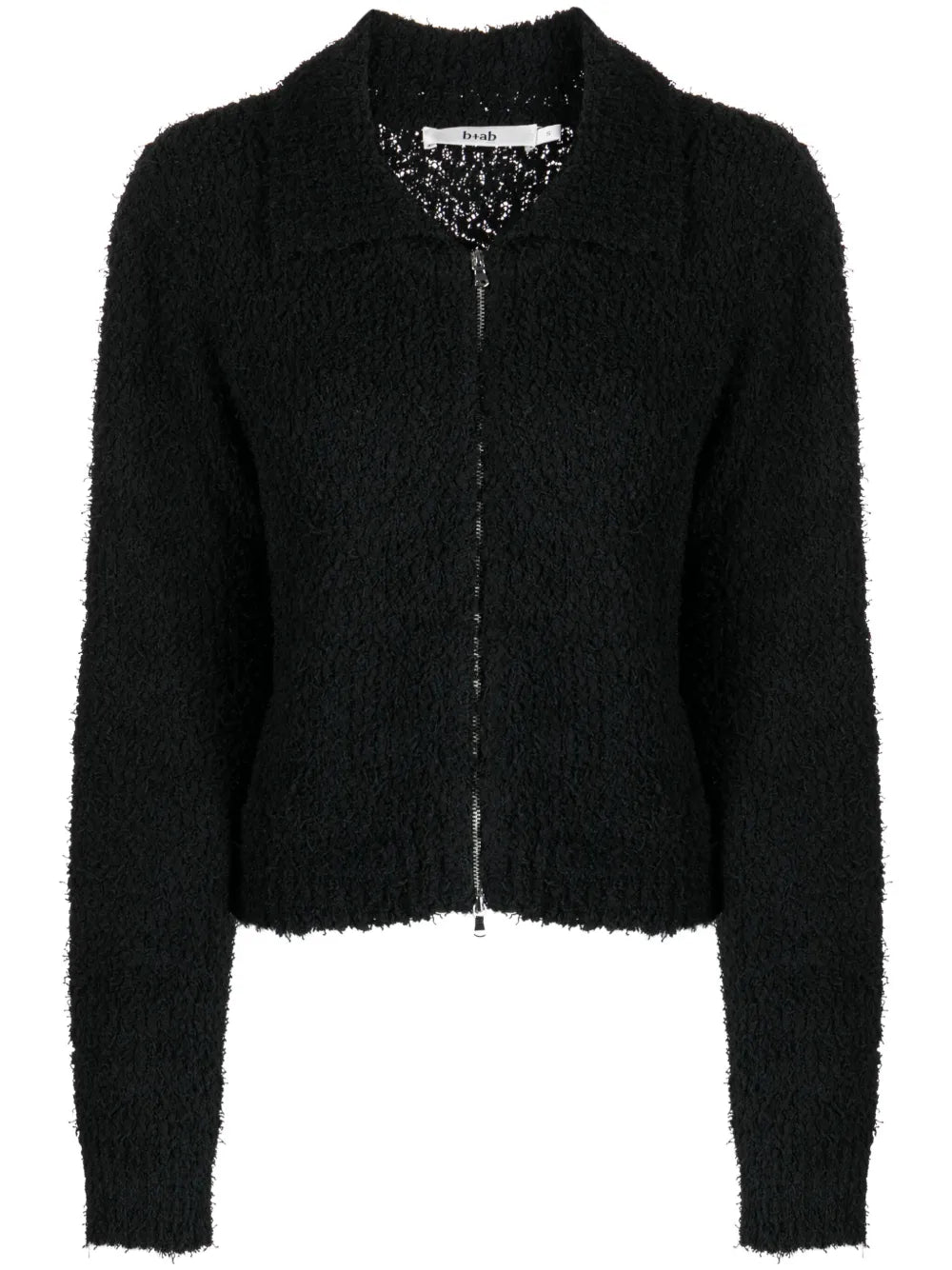 Pointed-Flat Collar Zip-Up Jacket