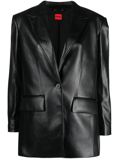 Logo-Debossed Single-Breasted Blazer