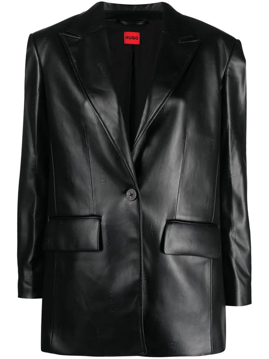 Logo-Debossed Single-Breasted Blazer