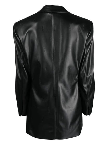 Logo-Debossed Single-Breasted Blazer