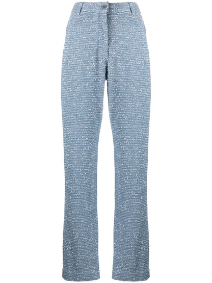 Bouclé Straight-Leg Trousers