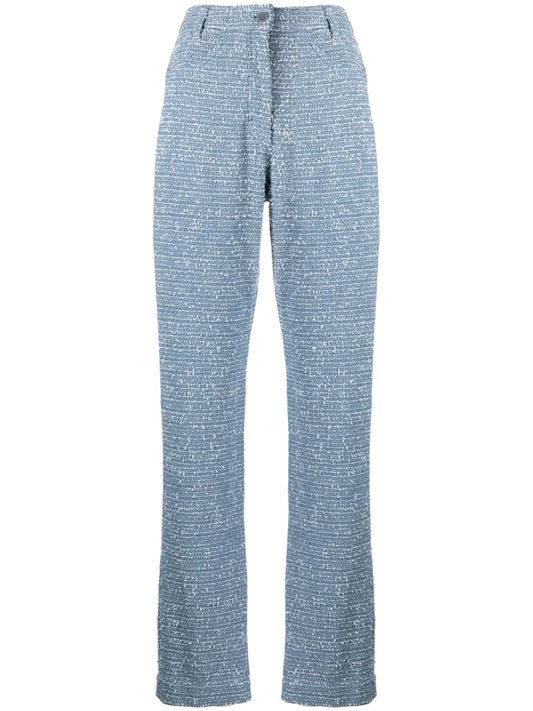 Bouclé Straight-Leg Trousers
