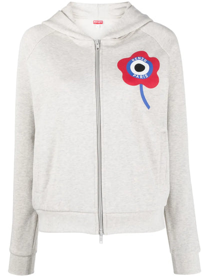 Logo-Print Zip-Up Hoodie