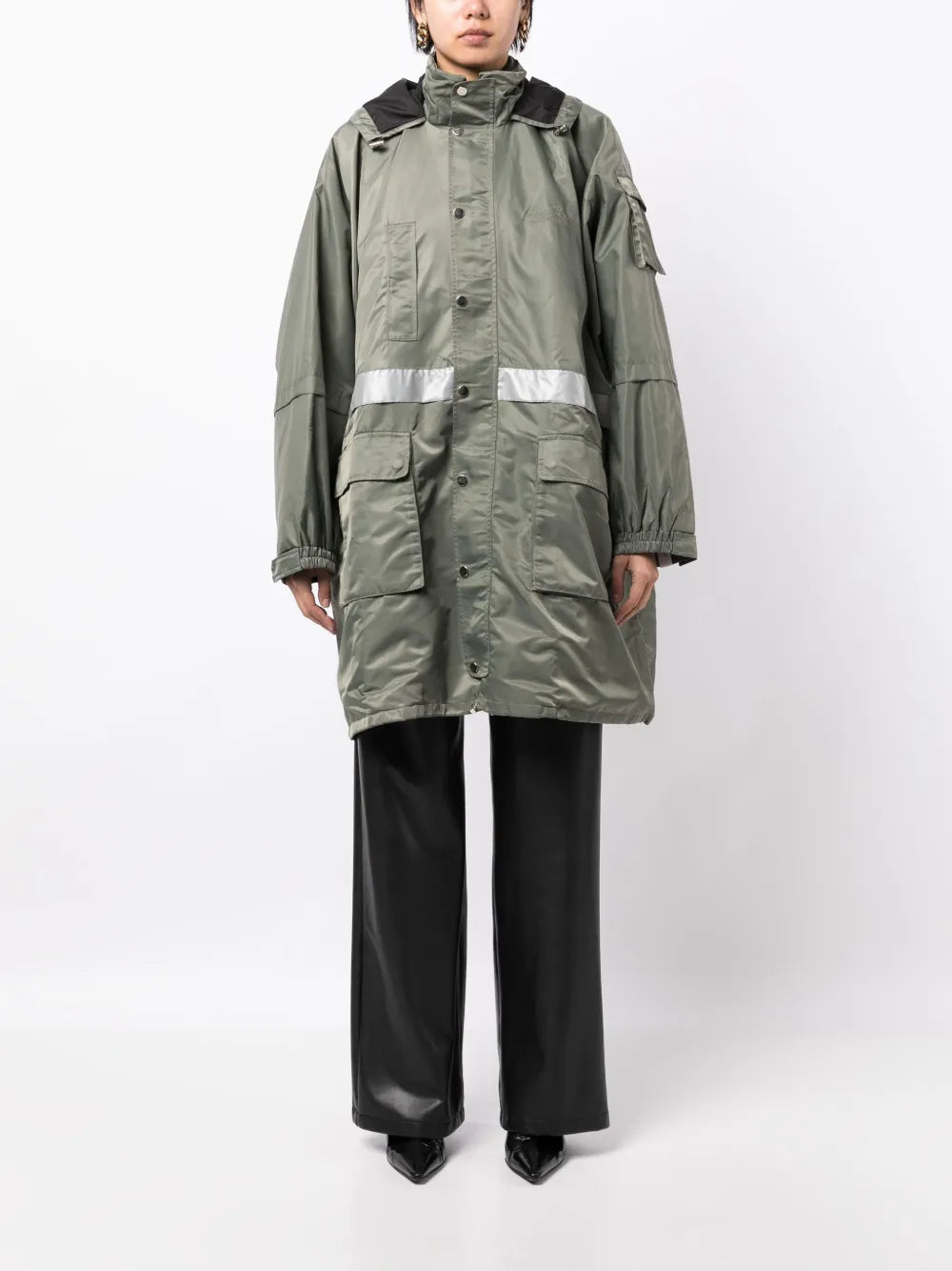 Multi-Pocket Hooded Parka Coat