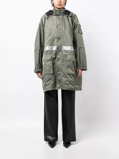 Multi-Pocket Hooded Parka Coat