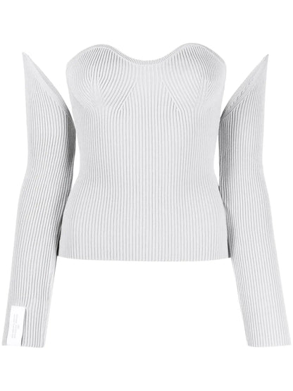Ribbed-Knit Bustier-Style Top