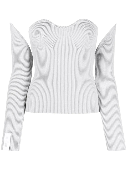 Ribbed-Knit Bustier-Style Top