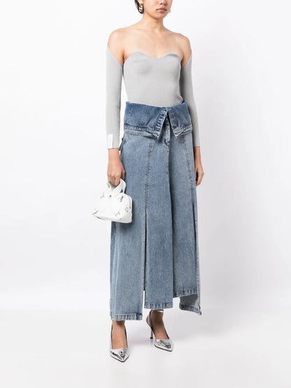 Ribbed-Knit Bustier-Style Top