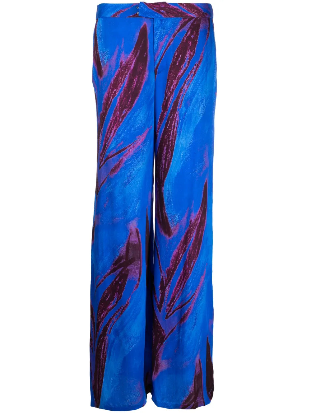 Abstract-Print Wide-Leg Trousers