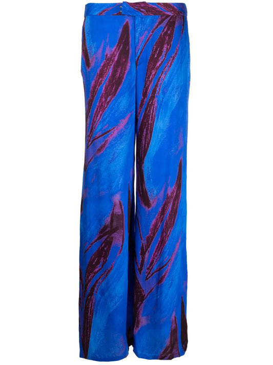Abstract-Print Wide-Leg Trousers
