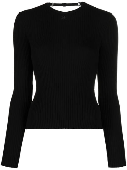 Open-Back Fine-Ribbed Top