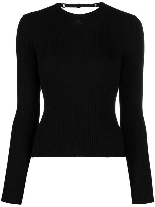 Open-Back Fine-Ribbed Top
