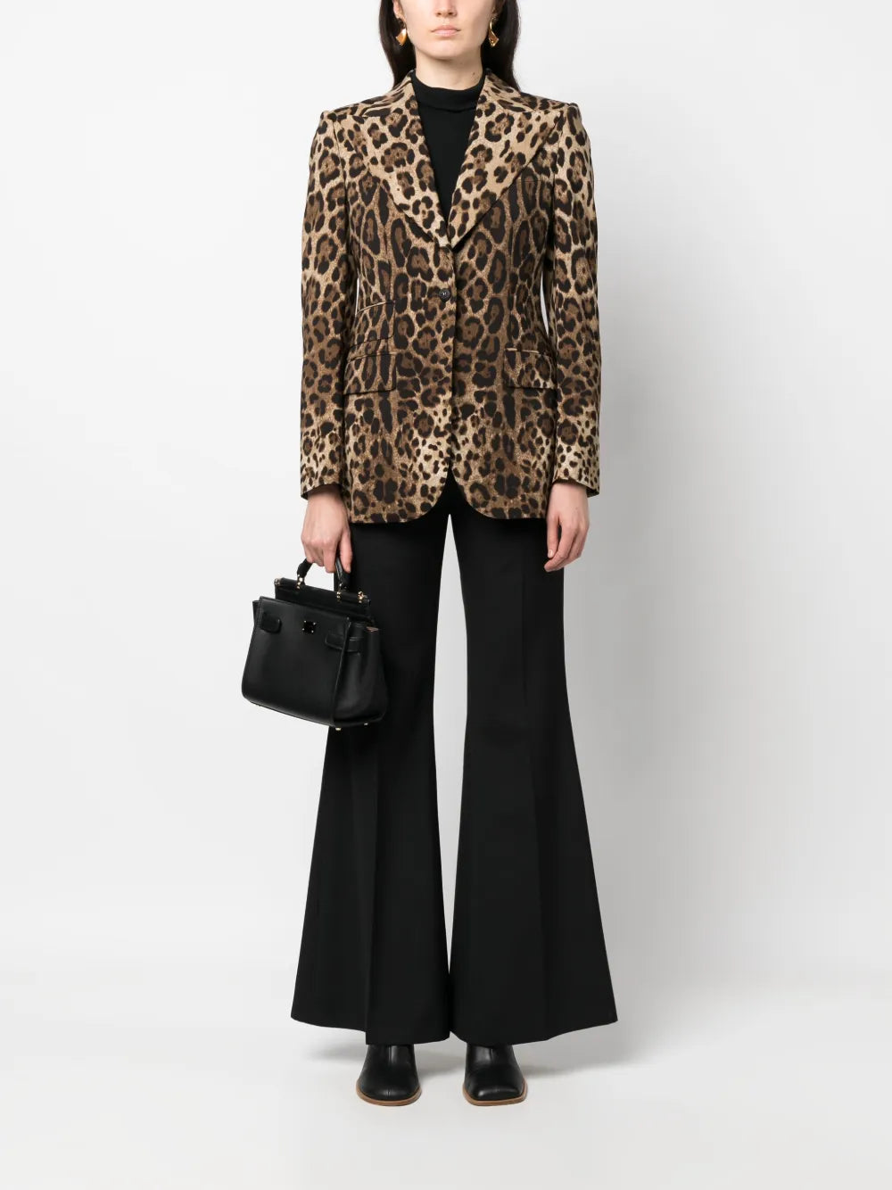 Leopard-Print Single-Breasted Blazer