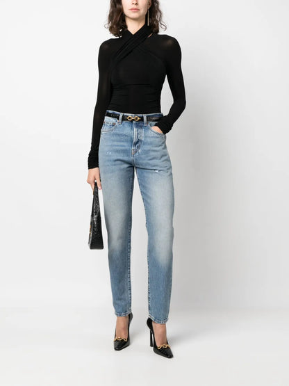 Semi-Sheer Roll-Neck T-Shirt