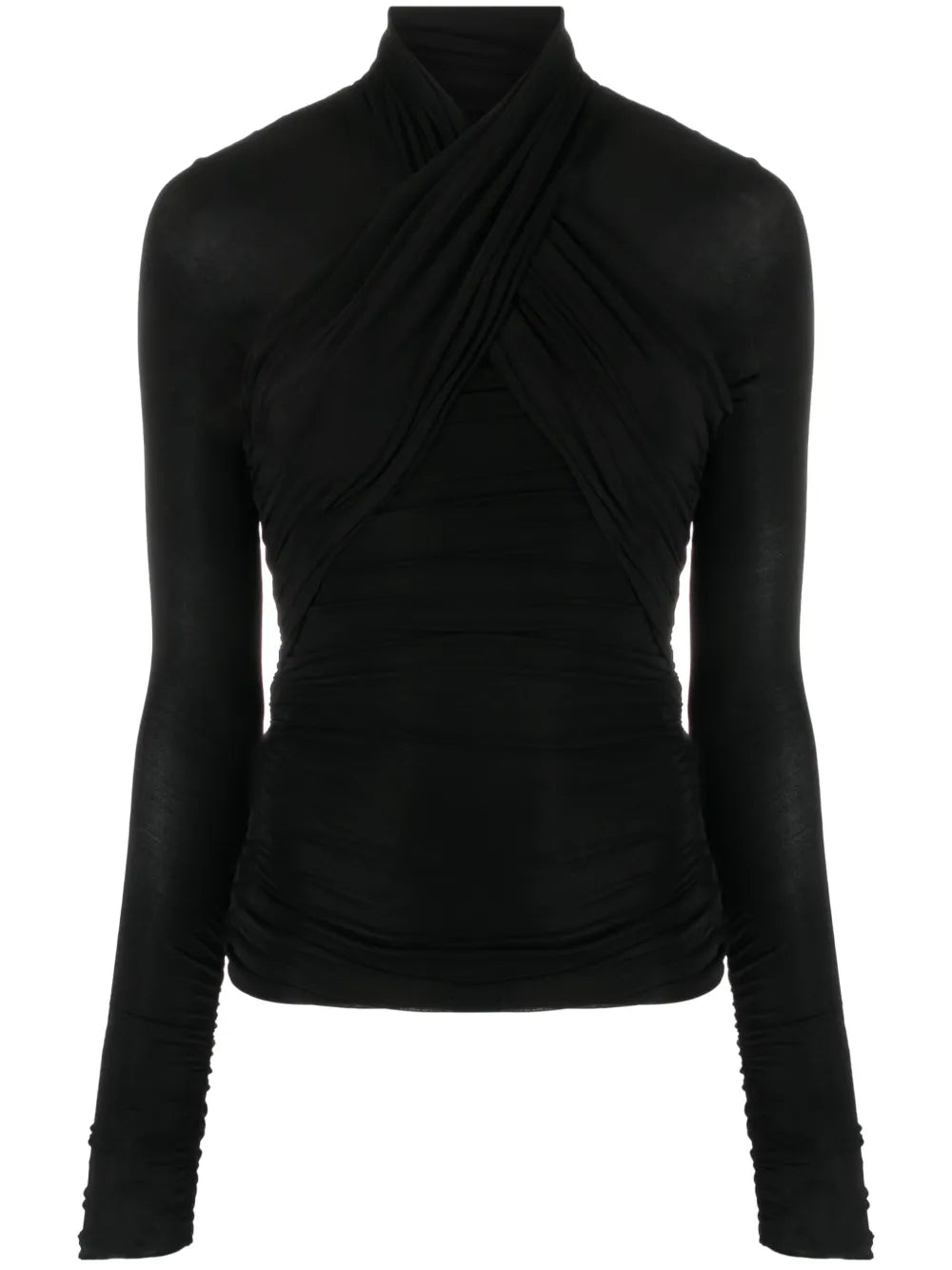 Semi-Sheer Roll-Neck T-Shirt