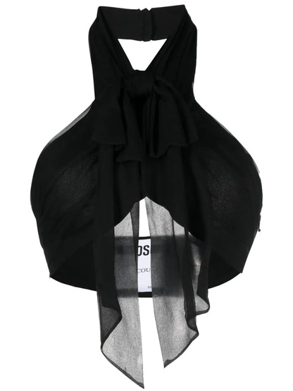 Backless Silk Crop Top