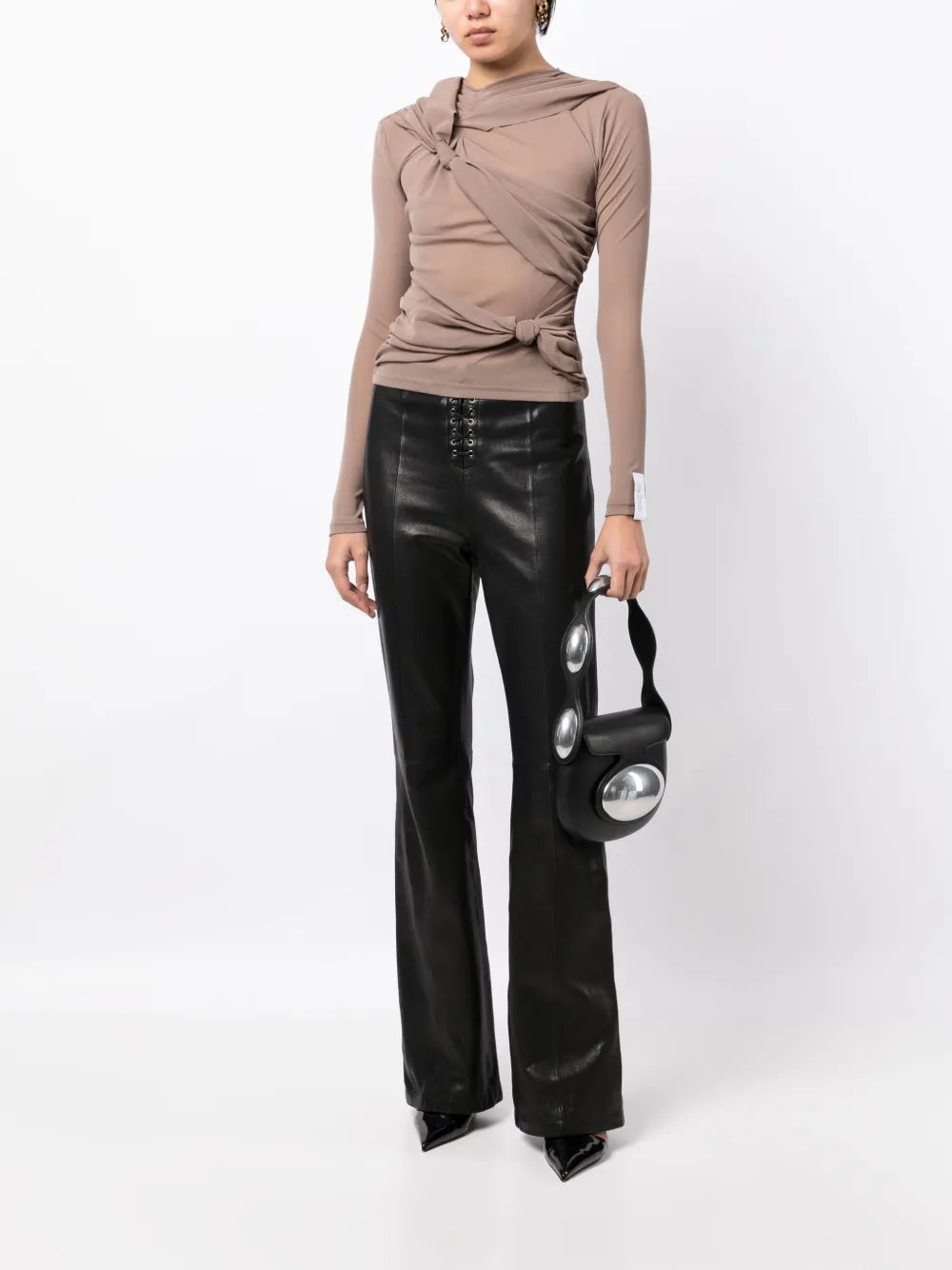 Knot-Detail Long-Sleeve Top