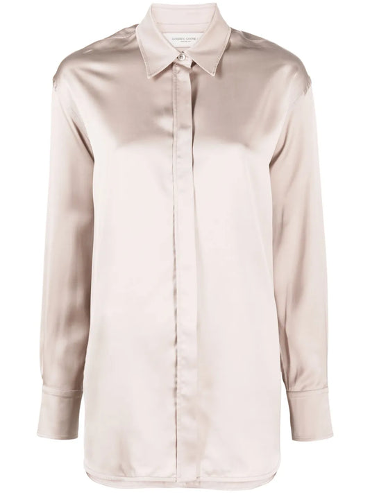 Batilda Boyfriend Satin-Finish Shirt