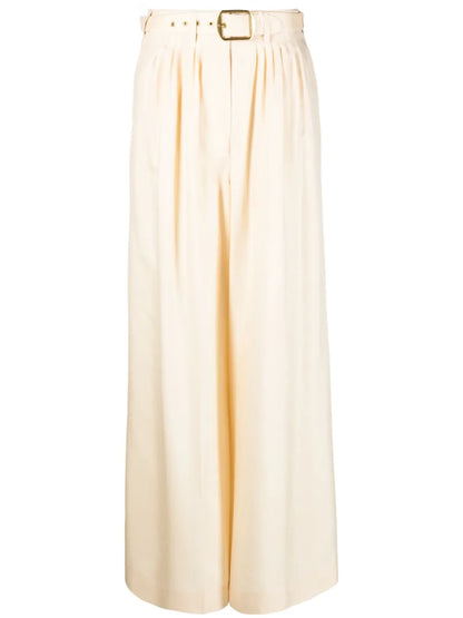 Pleated-Waistband Palazzo Trousers