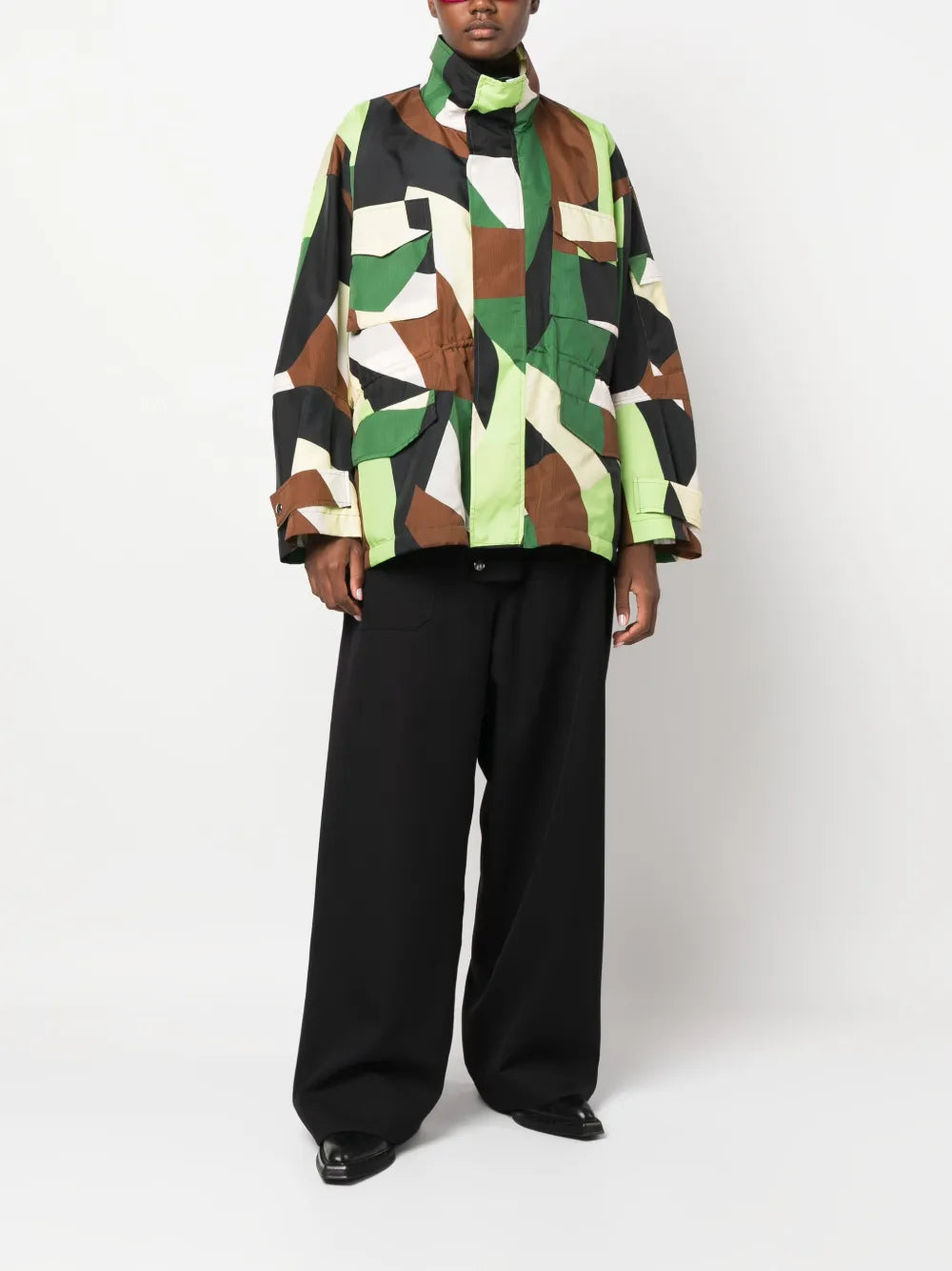 Messy Masses Geometric-Pattern Jacket
