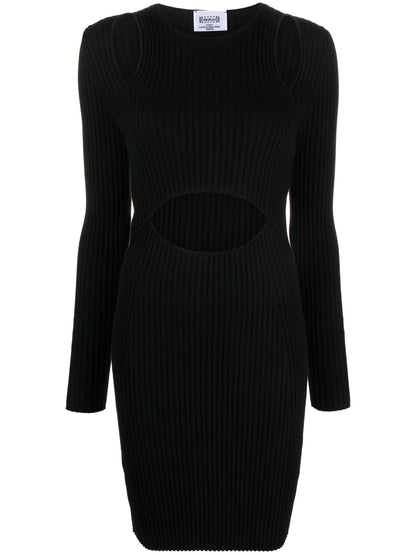 Contoured Ribbed-Knit Minidress