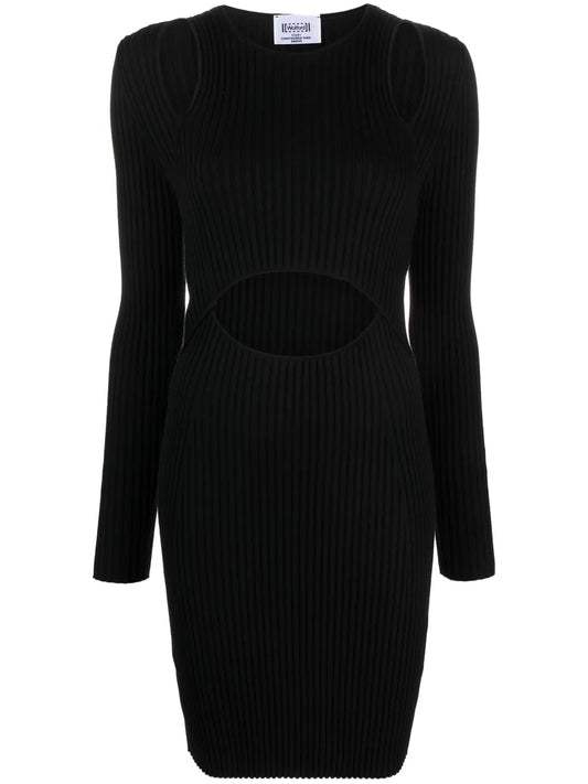 Contoured Ribbed-Knit Minidress
