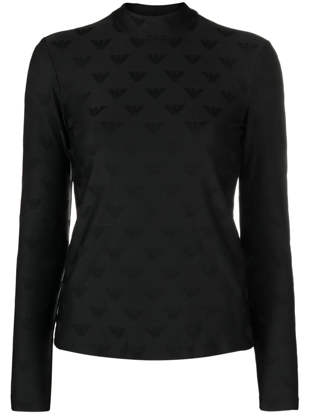 Logo-Jacquard High-Neck T-Shirt