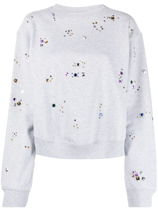 Stud-Detail Organic Cotton Sweatshirt