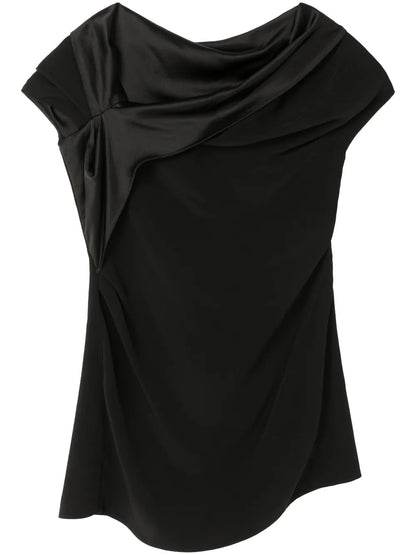 One-Shoulder Satin Top