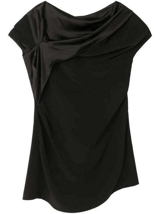 One-Shoulder Satin Top