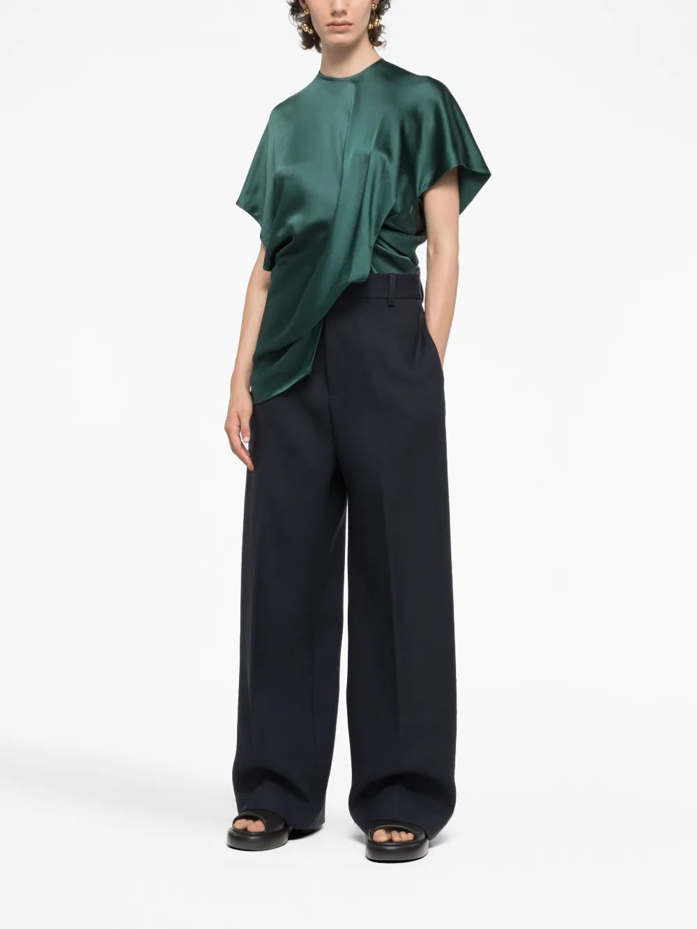 Gathered Crepe Blouse