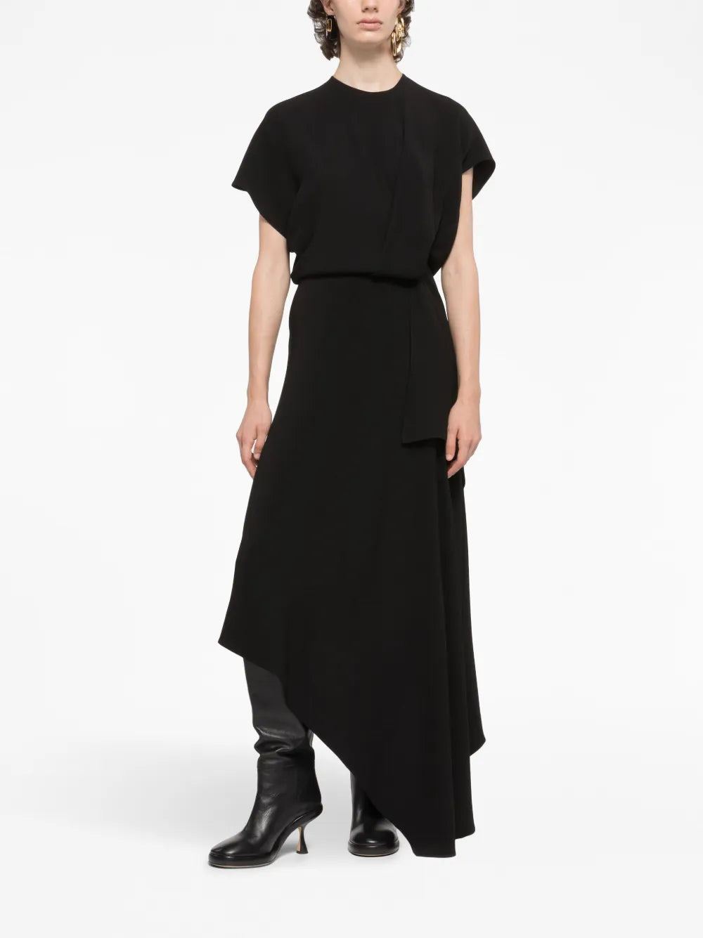 Gathered-Detail Short-Sleeve Dress