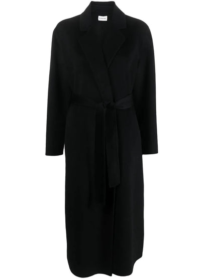 Belted-Waist Cashmere Midi Coat