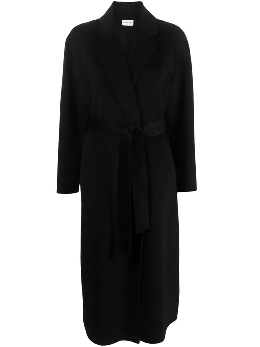 Belted-Waist Cashmere Midi Coat