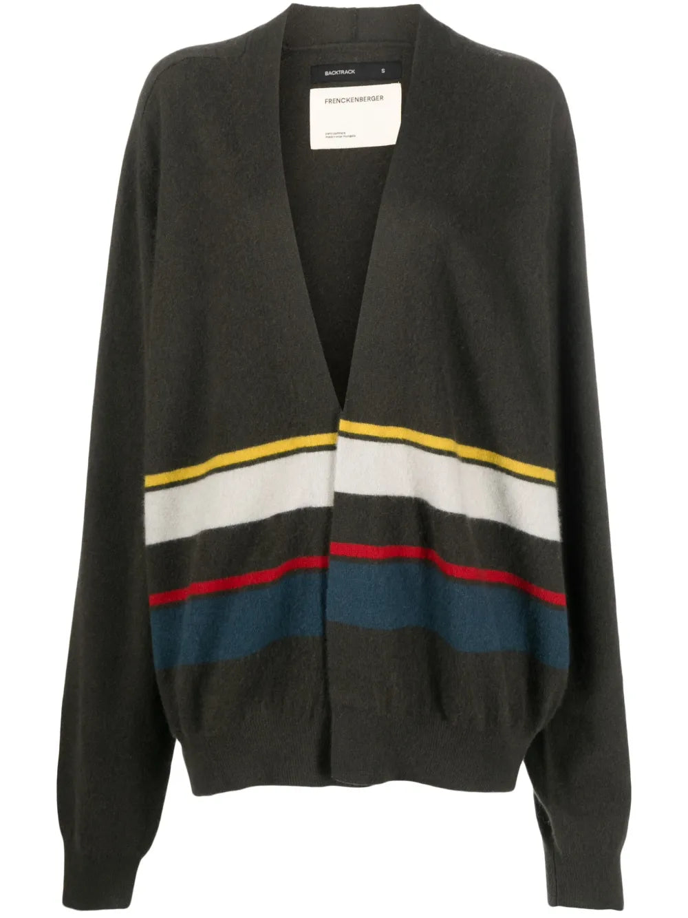 Stripe-Pattern Cashmere Cardigan