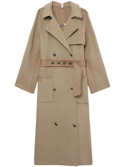 Button-Detail Double-Breasted Maxi Coat