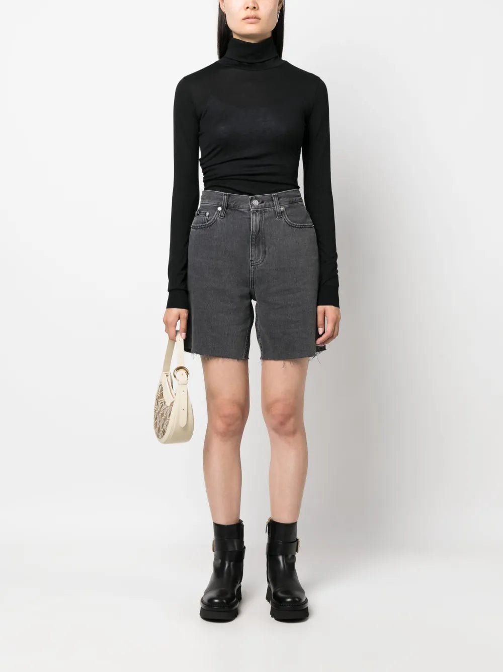 Logo-Print Roll-Neck T-Shirt