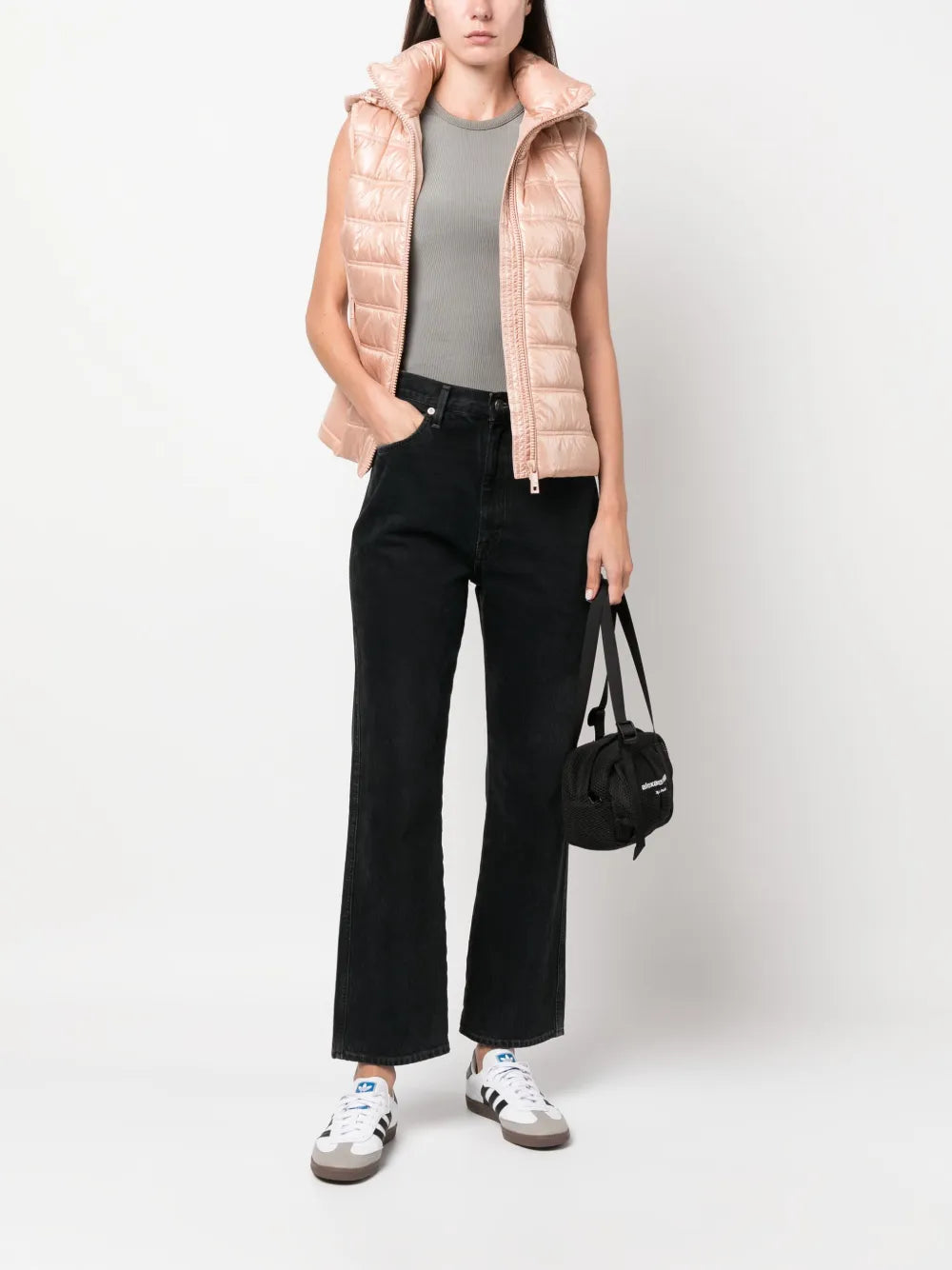 Zip-Up Padded Satin Gilet