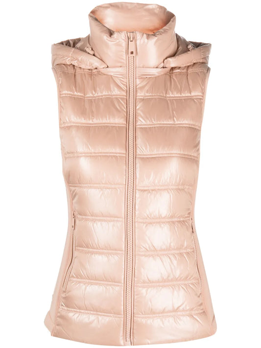Zip-Up Padded Satin Gilet