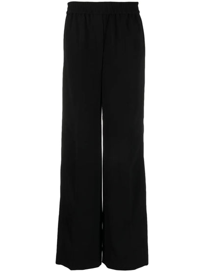 Wide-Leg Twill-Weave Trousers