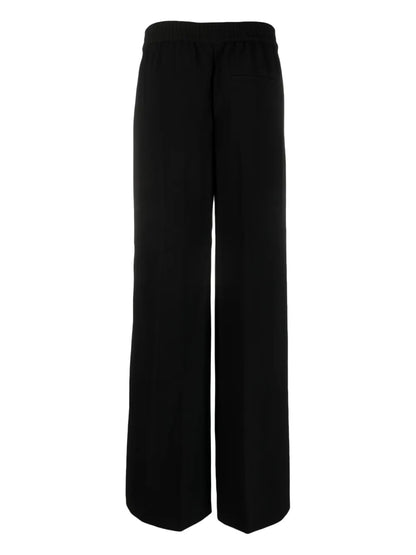 Wide-Leg Twill-Weave Trousers