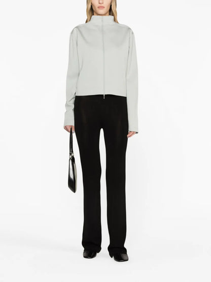Zip-Up High-Neck Hoodie