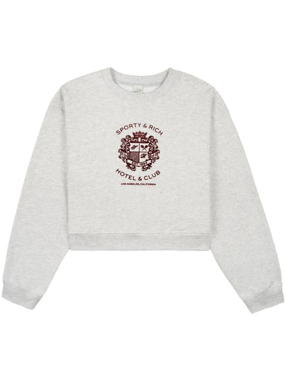 Hotel Crest-Motif Sweatshirt